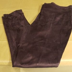 Brown microfiber zip leggings